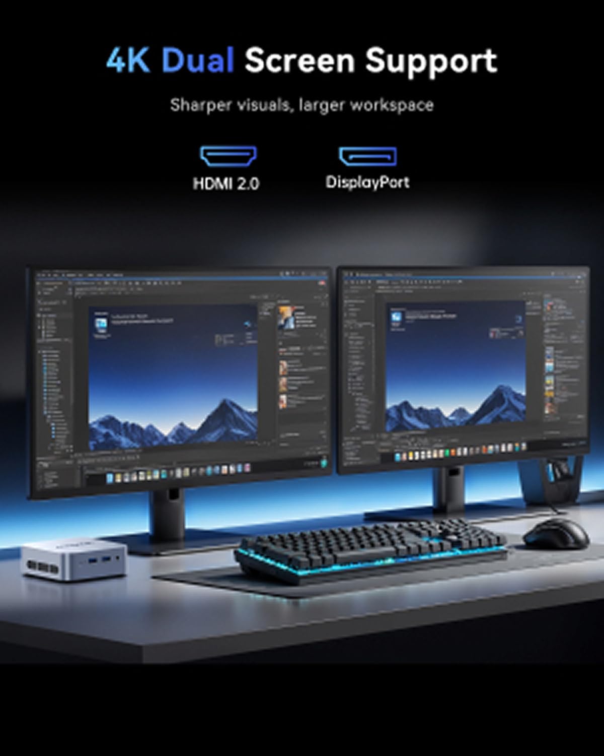 ACEMAGIC Mini Pc 11 Pro, Processador N97 até 3,6 GHz Mini